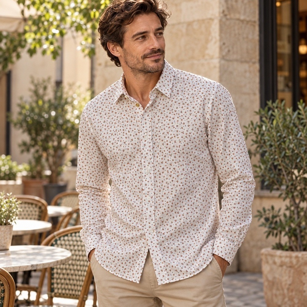 Paul Smith Men's XL Tailored Fit Floral Organic Cotton Shirt Made in Italy